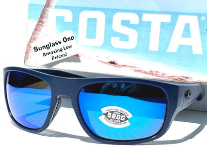 Costa Del Mar TICO Matte Midnight Blue POLARIZED Blue 580G GLASS Sunglass TCO14