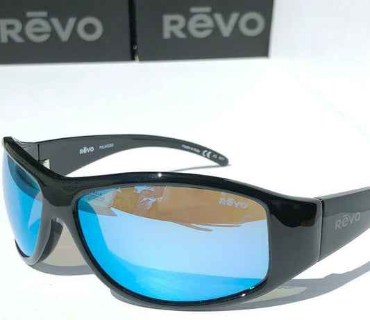 REVO TANDER Black POLARIZED Blue Water Lens Sunglass RE 5014 01 BL