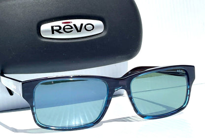 REVO FINLEY G Shiny Blue Horn POLARIZED Grey GLASS Lens Sunglass RE 1176 05 SG50