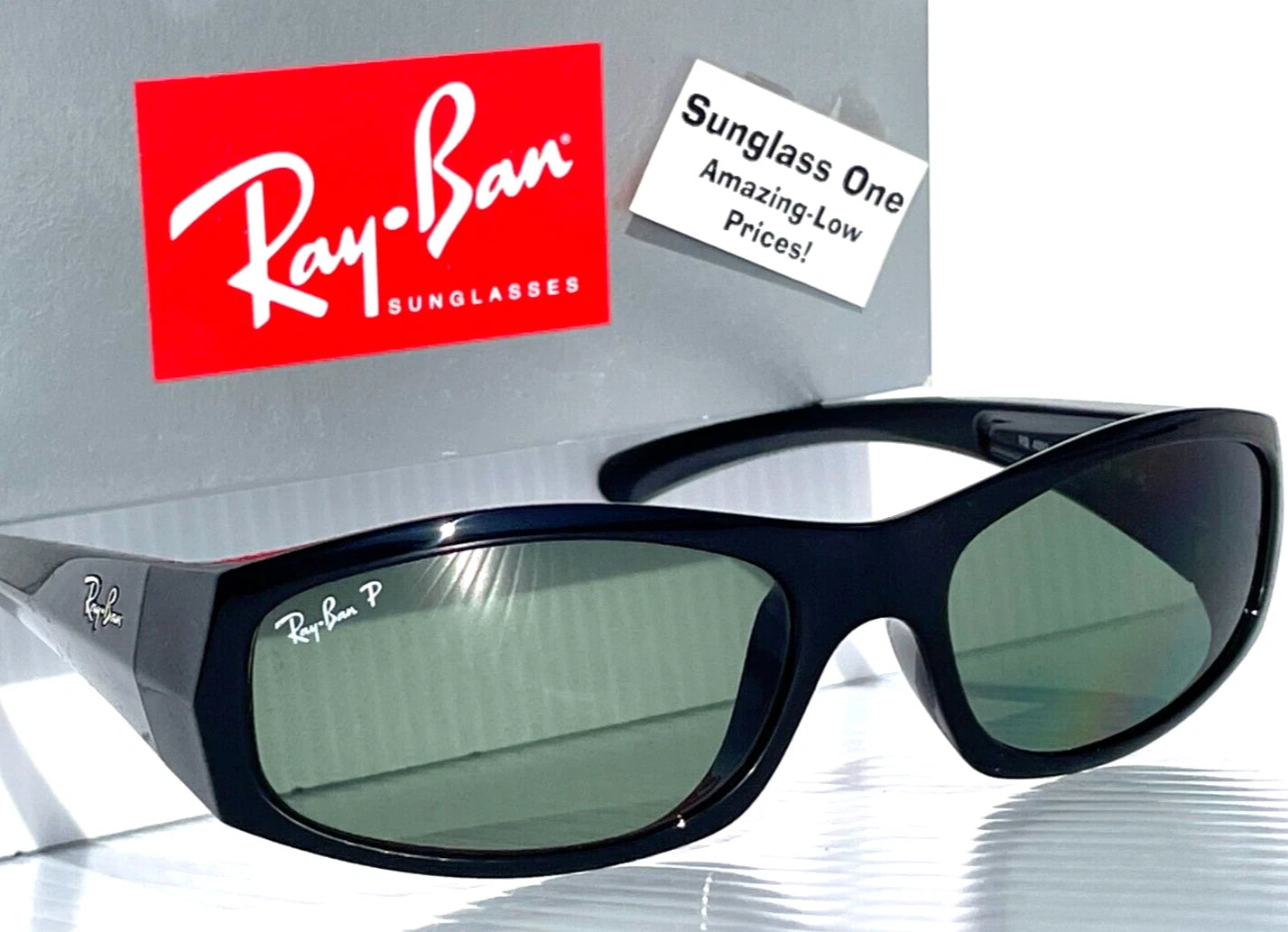 RAY BAN Shiny Black Frame POLARIZED Green Lens Sunglass RB4093 601/9A