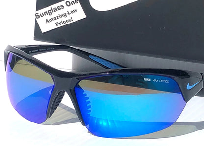 NIKE SKYLON ACE Black MAX Optics Blue Mirror Lens Sunglass DV2163 011