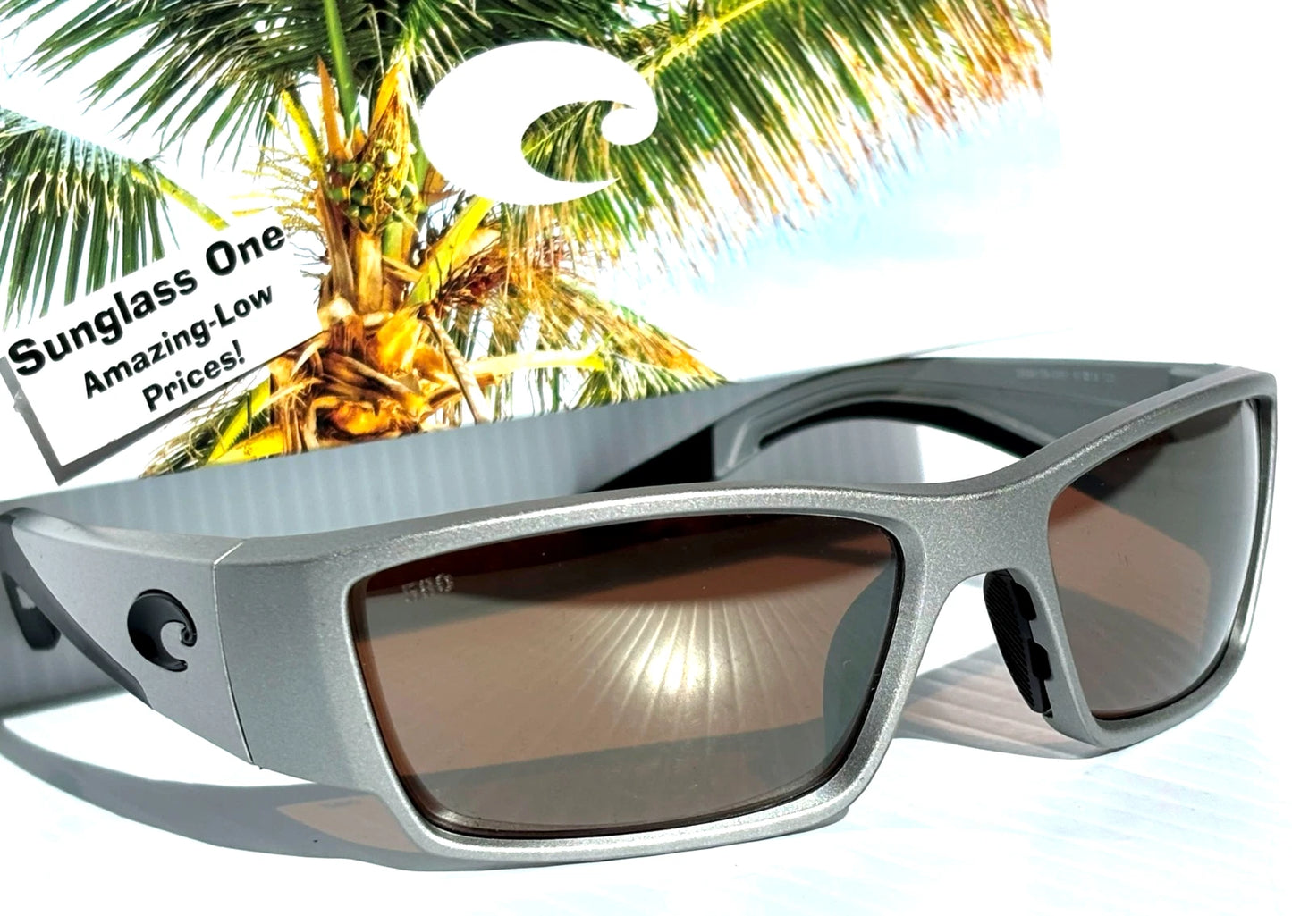 Costa Del Mar CORBINA PRO Silver Metallic POLARIZED Copper 580G GLASS Lens Sunglass 9109-08