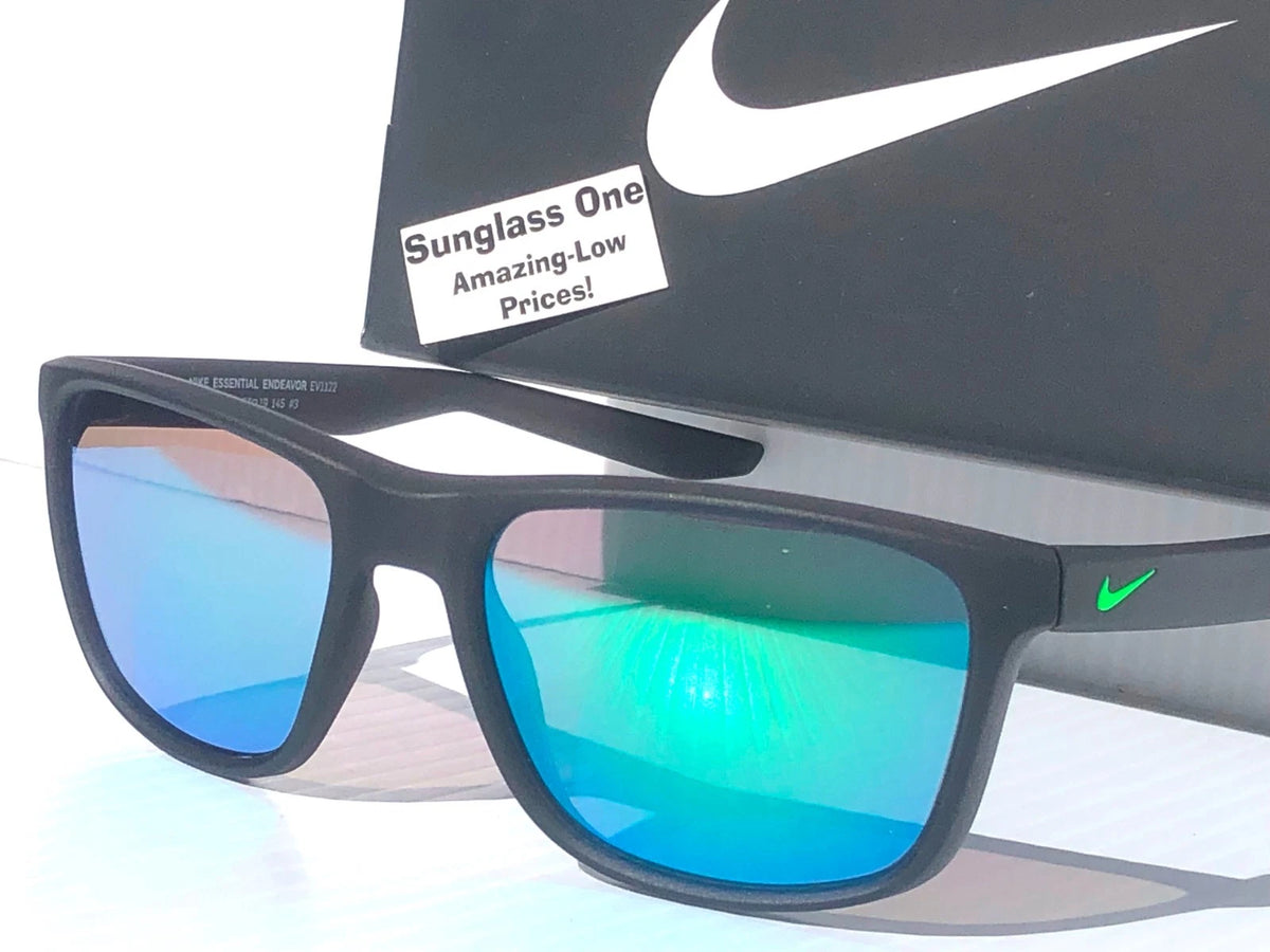 NIKE ESSENTIAL ENDEAVOR Seaweed Grey Frame Green Mirror Lens Sunglass EV1122 313