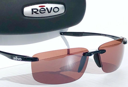 REVO DESCEND N Black POLARIZED Brown Golf Lens Sunglass RE 4059 01 GO