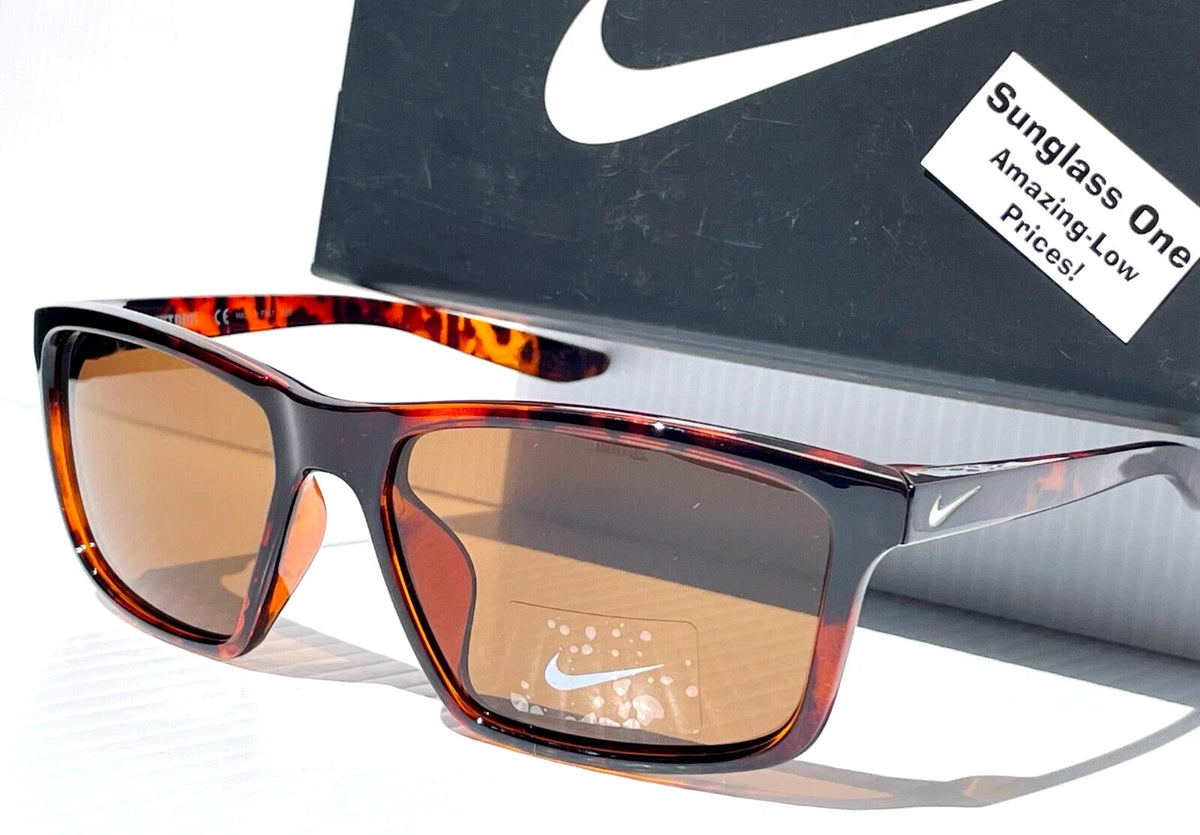 Nike VALIANT Shiny Tortoise Frame Brown Lens Sunglass CW4645 220