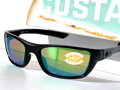COSTA Del Mar WHITETIP Blackout POLARIZED Green Mirror 580P Lens Sunglass WTP01 OGMP