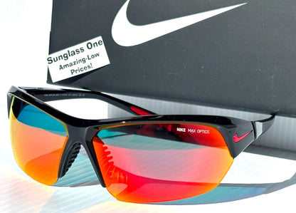 NIKE SKYLON ACE Black MAX Optics Red Mirror Lens Sunglass DV2163 010