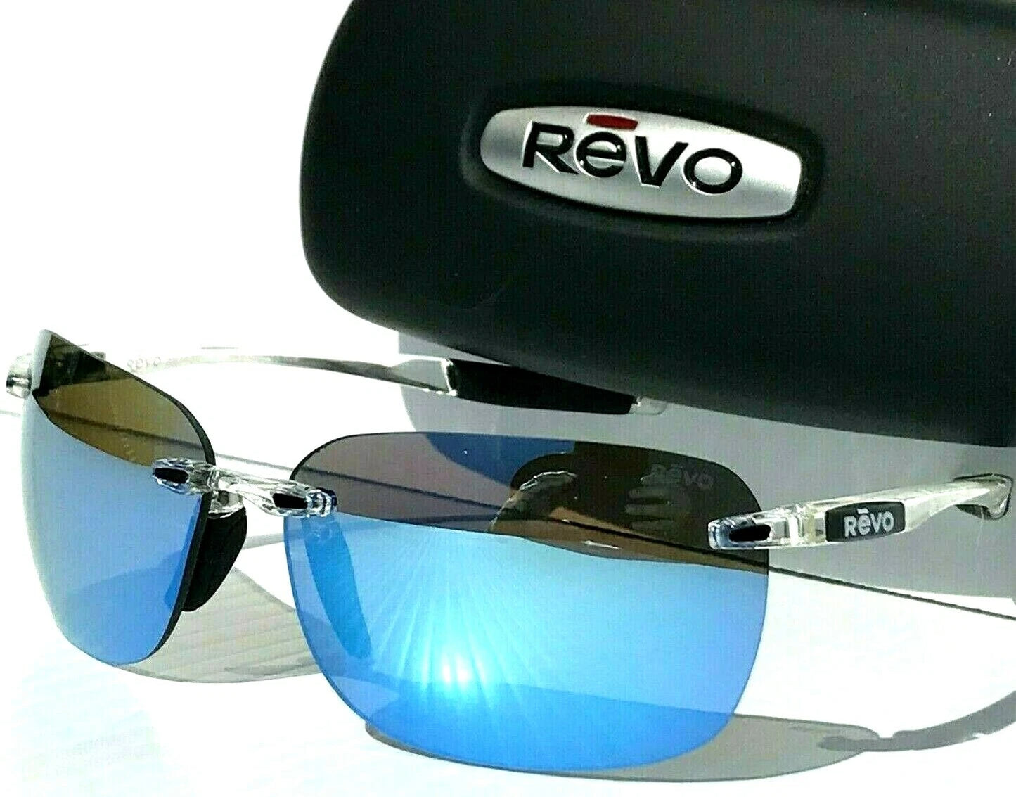 REVO DESCEND CLEAR Crystal POLARIZED Blue Water Lens Sunglass RE 1070XL 09 BL