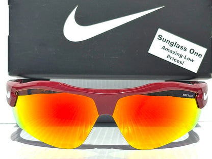 Nike SHOW X3 Team Burgundy Frame Red Mirror Road Tint Lens Sunglass DN9252 677