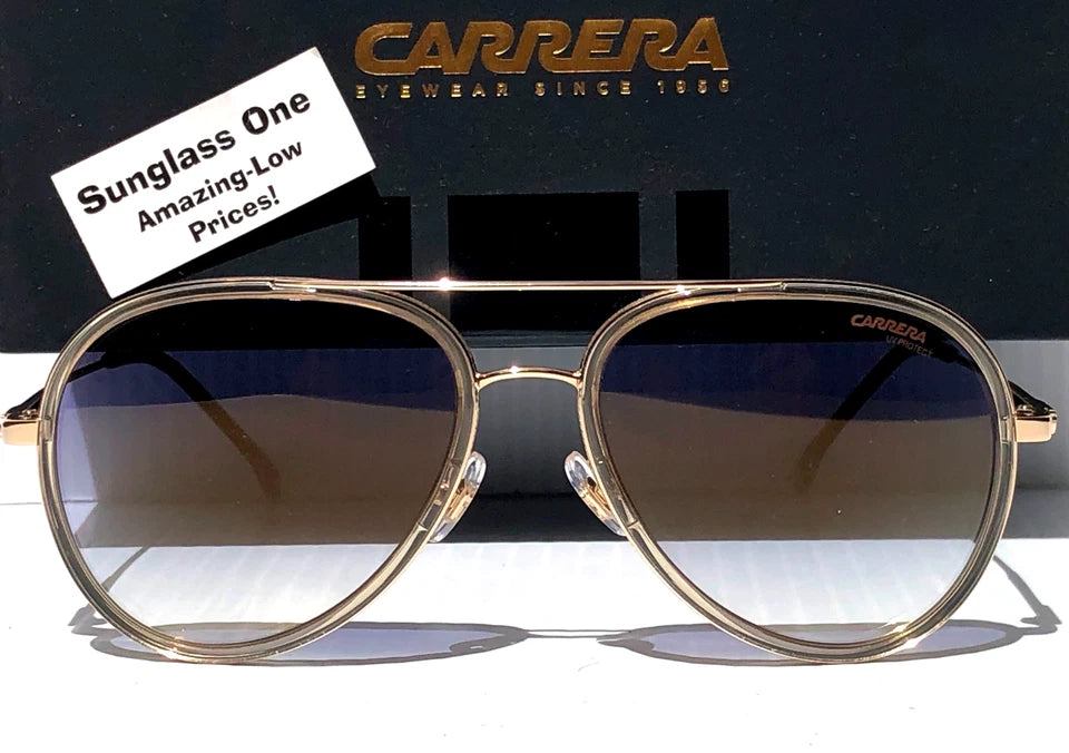 CARRERA Gold Gradient Champagne Blue Fade Lens Sunglass 1044/S HAM1V