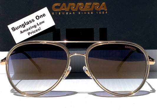 CARRERA Gold Gradient Champagne Blue Fade Lens Sunglass 1044/S HAM1V