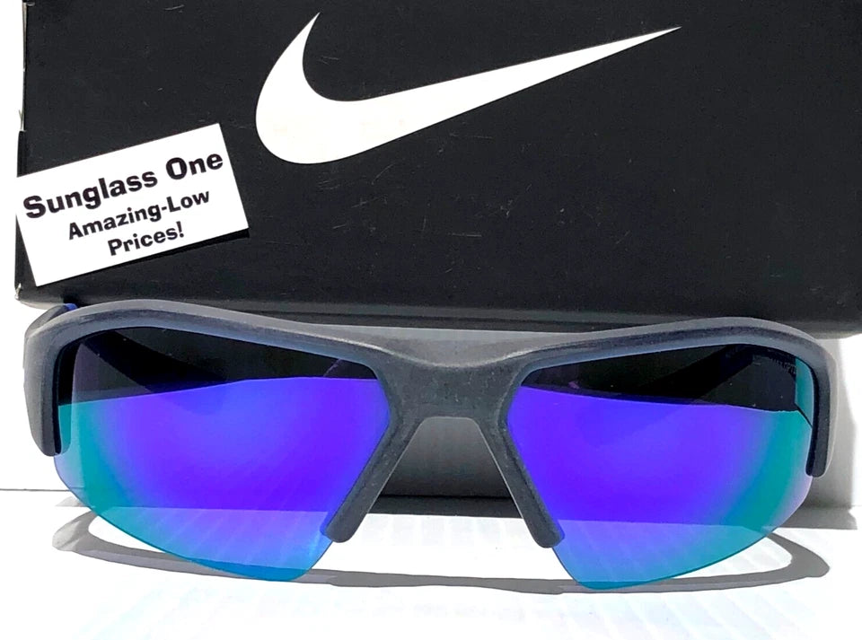 Nike SKYLON ACE 22 Obsidian GRAY Frame Violet Mirror Lens Sunglass DV2151 451