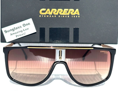 CARRERA Black Gold Frame Gradient Brown Lens Sunglass 1056/S 2M2HA