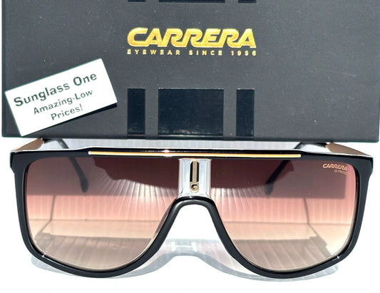 CARRERA Black Gold Frame Gradient Brown Lens Sunglass 1056/S 2M2HA