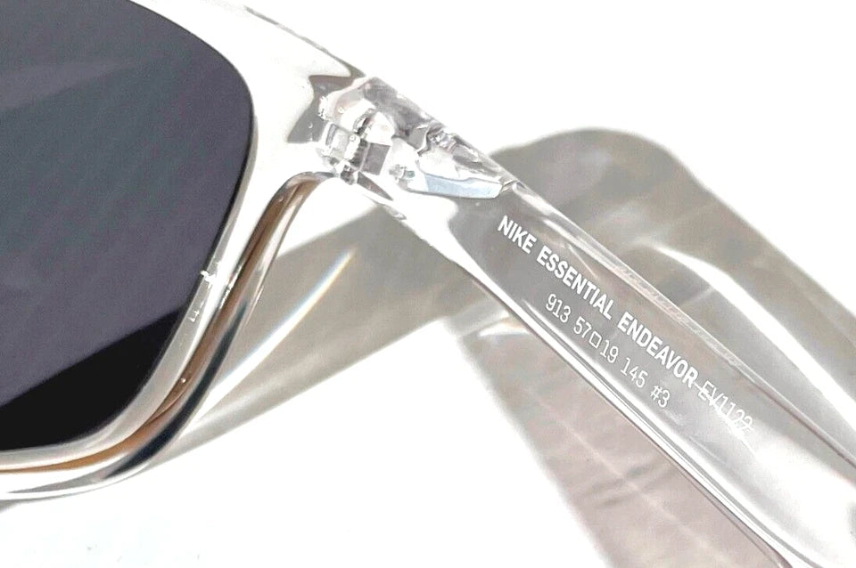 NIKE ESSENTIAL ENDEAVOR Shiny Clear Frame Grey Lens Sunglass EV1122 913