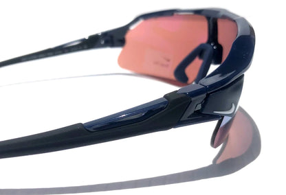 NIKE FLYFREE SHIELD TEAM Midnight Navy Frame Blue Mirror Road Lens Sunglass IF1007X 410