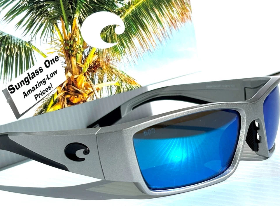 Costa Del Mar CORBINA PRO Silver Metallic POLARIZED Blue 580G GLASS Sunglass 9109-06