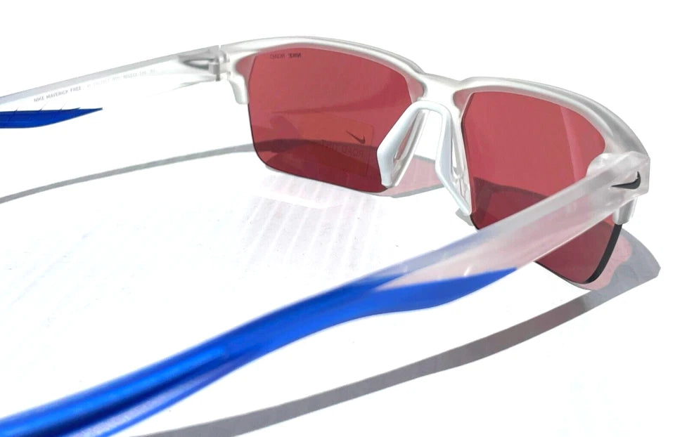 NIKE MAVERICK FREE 20 Matte Clear Frame Road Tint Mirror Lens Sunglass CW7467 975