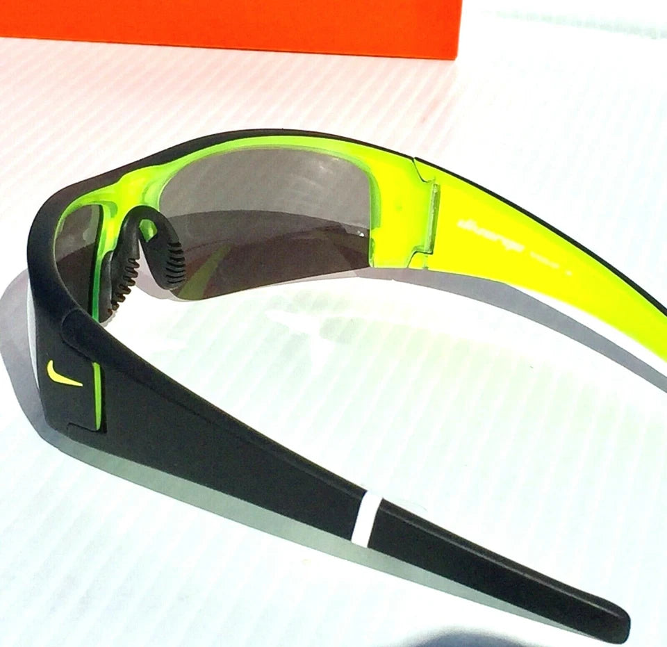 Nike DIVERGE Black Matte Wrap Yellow Gray Frame Silver Flash Lens Sunglass EV0325 007