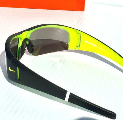 Nike DIVERGE Black Matte Wrap Yellow Gray Frame Silver Flash Lens Sunglass EV0325 007