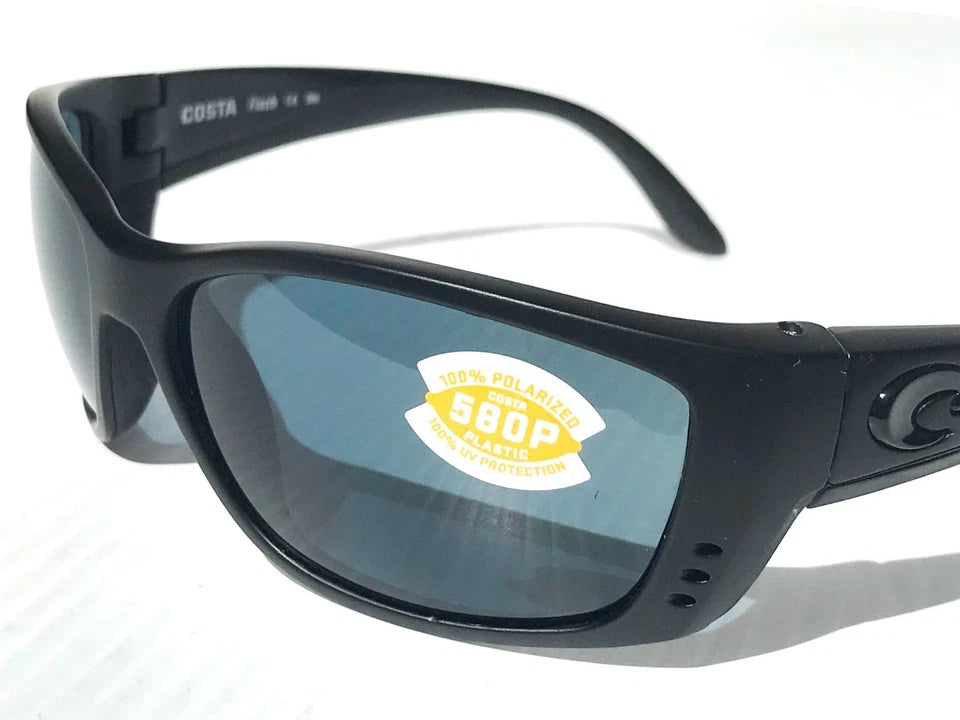 Costa Del Mar Fisch BLACKOUT POLARIZED Gray Lens 580P Sunglass FS 01 OGP