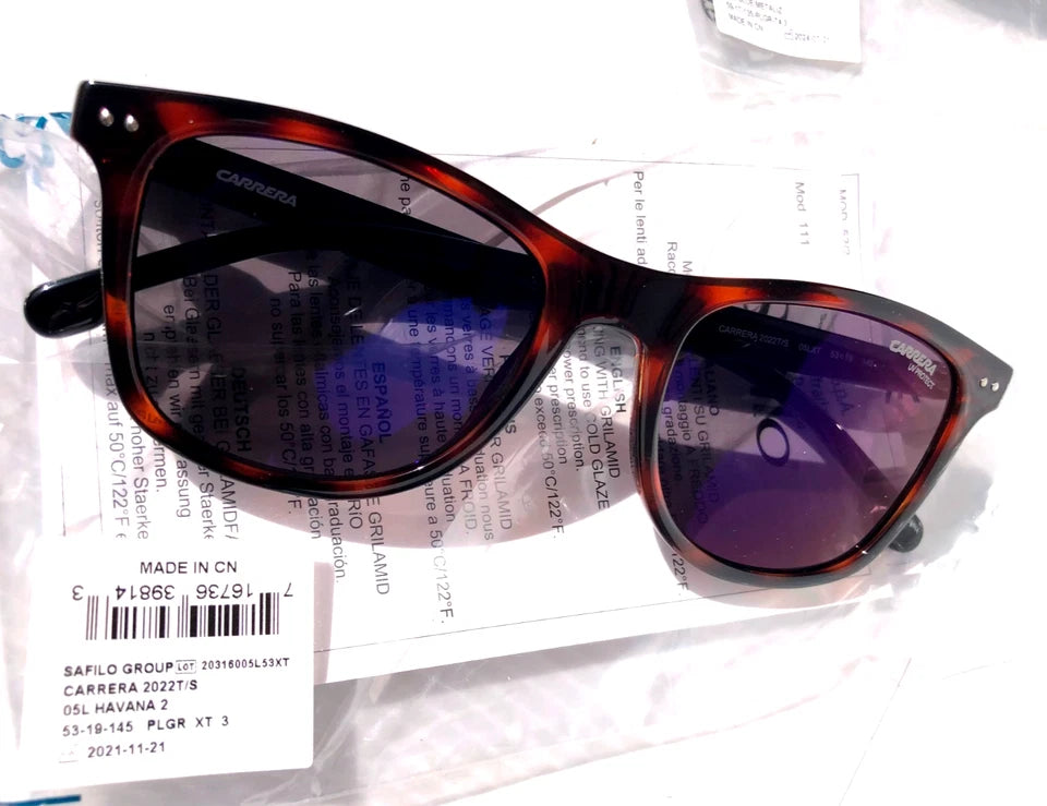 CARRERA Havana Frame Blue Grey Lens Sunglass 2022T/S 05XT
