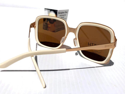 Smith Optics AVELINE White Gold ChromaPop POLARIZED Brown Lens Sunglass