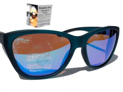 Smith Optics SHOAL Matte Pacific Crystal POLARIZED Opal mirror GLASS Lens Sunglass