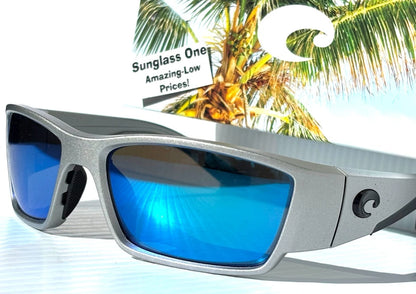 Costa Del Mar CORBINA PRO Silver Metallic POLARIZED Blue 580G GLASS Sunglass 9109-06