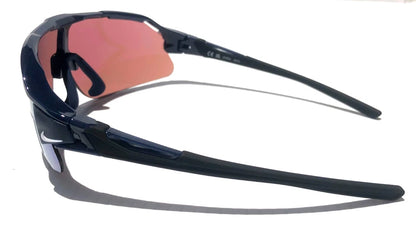 NIKE FLYFREE SHIELD TEAM Midnight Navy Frame Blue Mirror Road Lens Sunglass IF1007X 410