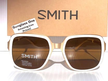 Smith Optics AVELINE White Gold ChromaPop POLARIZED Brown Lens Sunglass