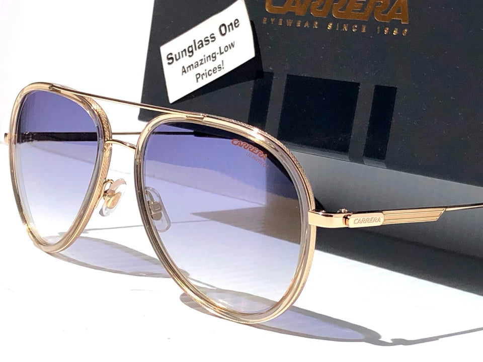 CARRERA Gold Gradient Champagne Blue Fade Lens Sunglass 1044/S HAM1V