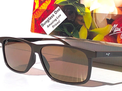 Maui Jim PULAMA Matte Brown POLARIZED ST Bronze GLASS Lens Sunglass H618-01