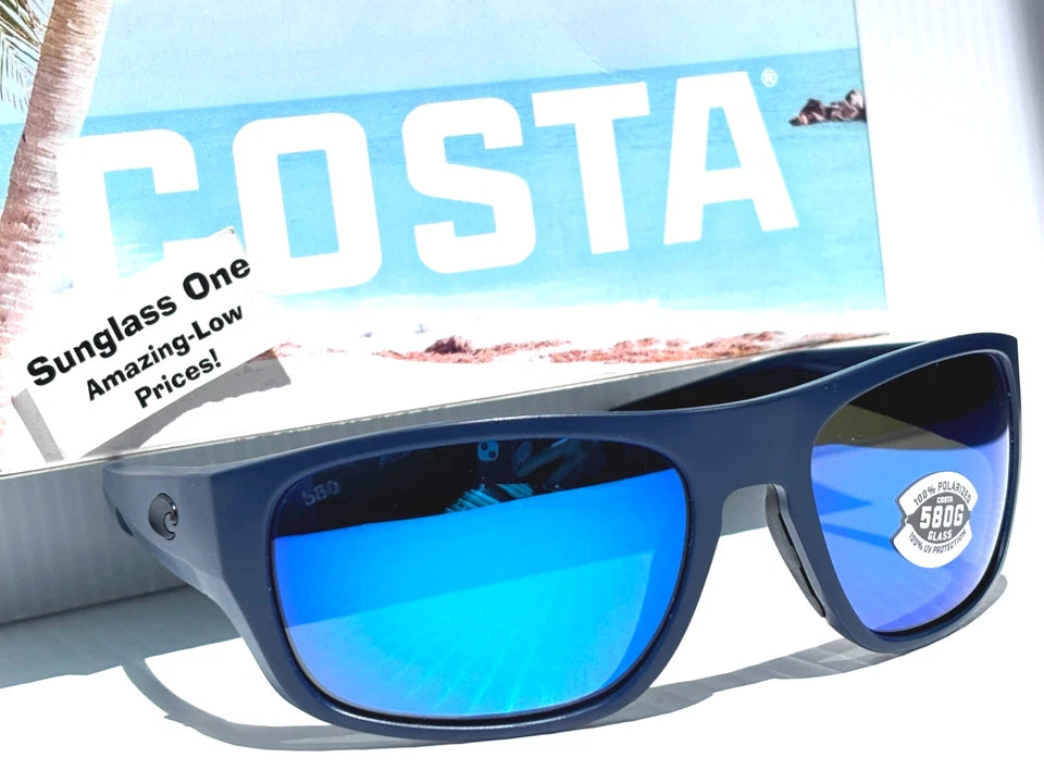 Costa Del Mar TICO Matte Midnight Blue POLARIZED Blue 580G GLASS Sunglass TCO14