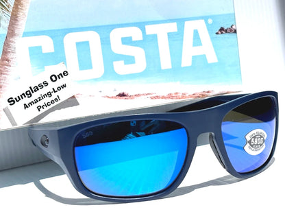 Costa Del Mar TICO Matte Midnight Blue POLARIZED Blue 580G GLASS Sunglass TCO14
