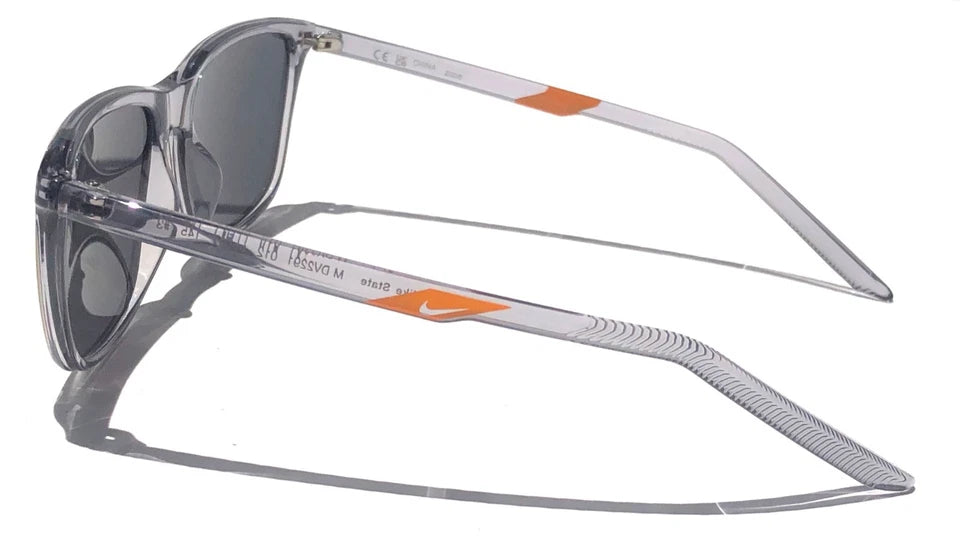 NIKE STATE Wolf Grey Clear UV PROTECTIVE Orange Mirror Lens Sunglass DV2291 012