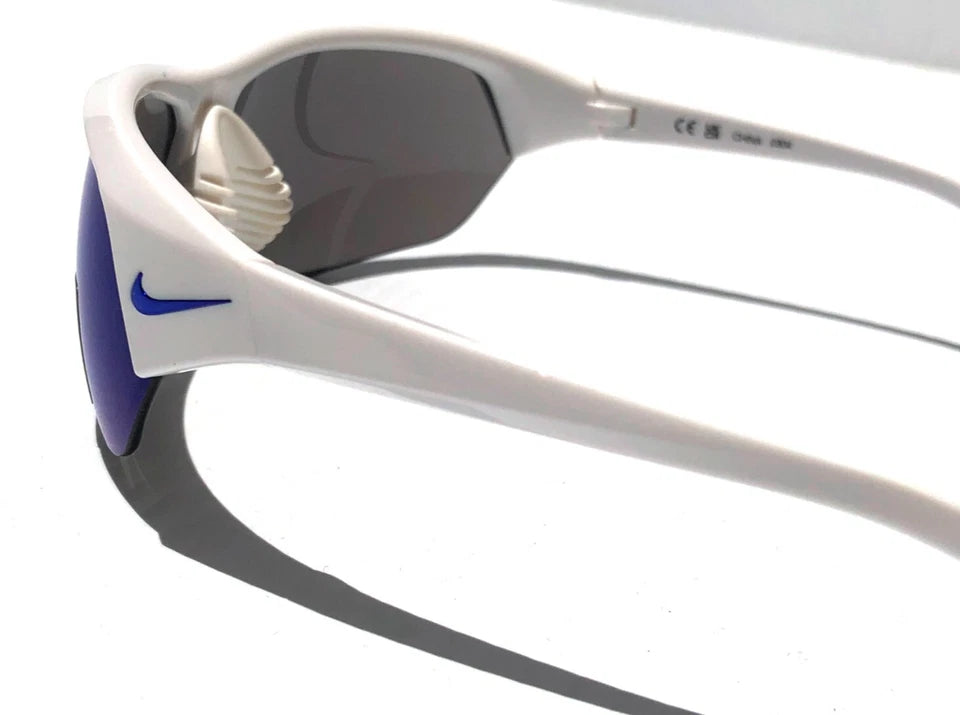 Nike SKYLON ACE Shiny White Frame UV PROTECTIVE Blue Mirror Lens Sunglass FQ4683 104