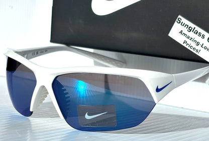 Nike SKYLON ACE Shiny White Frame UV PROTECTIVE Blue Mirror Lens Sunglass FQ4683 104