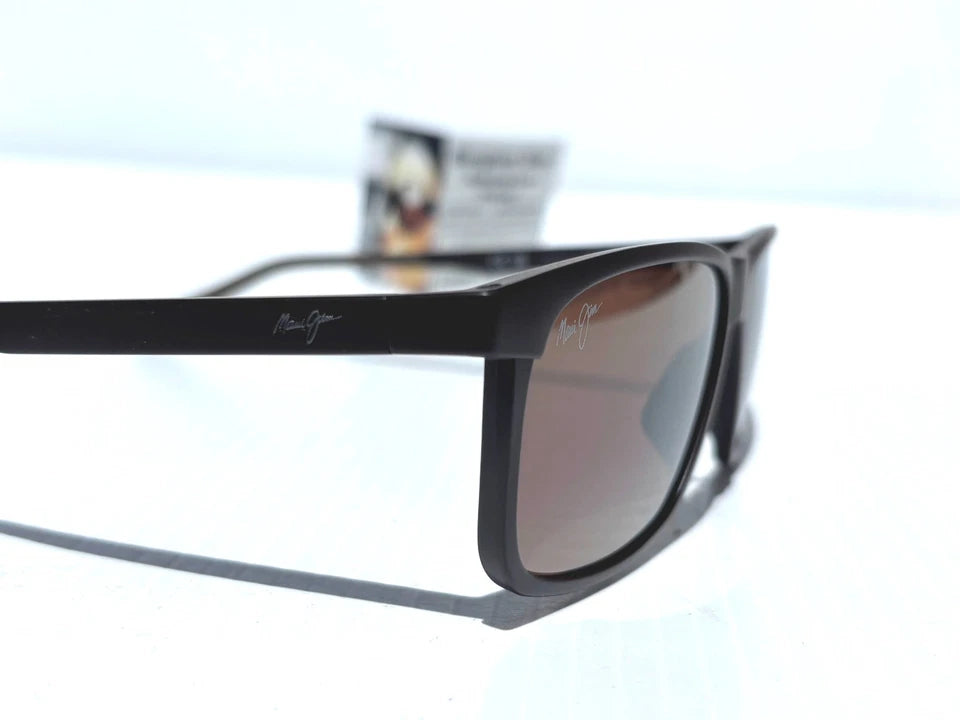Maui Jim PULAMA Matte Brown POLARIZED ST Bronze GLASS Lens Sunglass H618-01