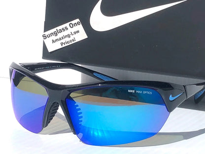 NIKE SKYLON ACE Black MAX Optics Blue Mirror Lens Sunglass DV2163 011