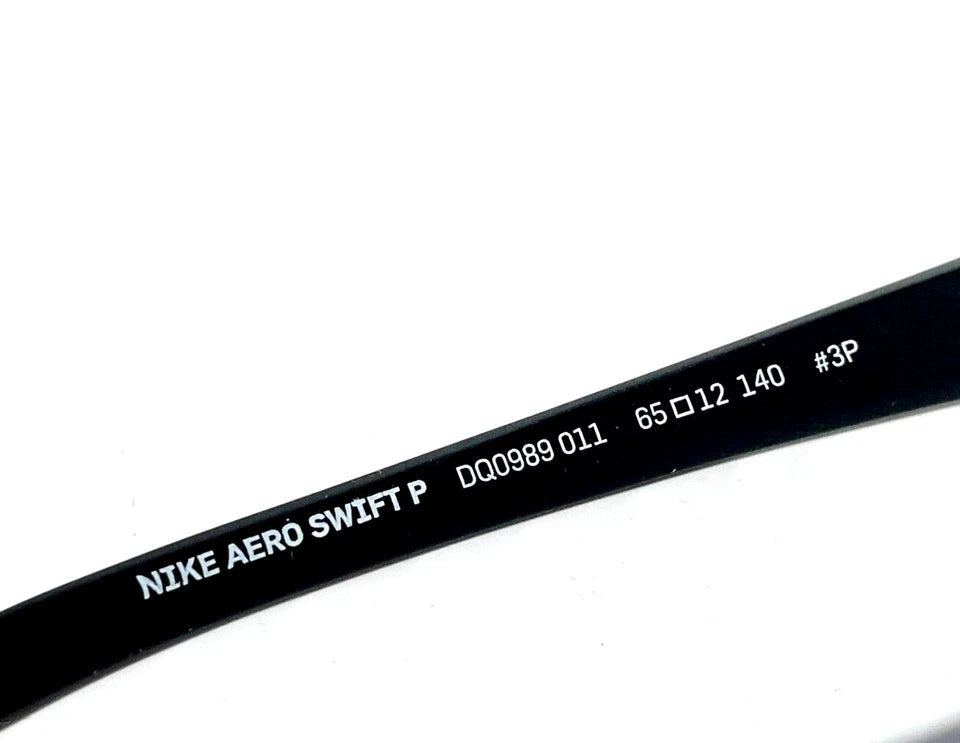 Nike AERO SWIFT Black & White POLARIZED Grey Lens Sunglass DQ0989 011