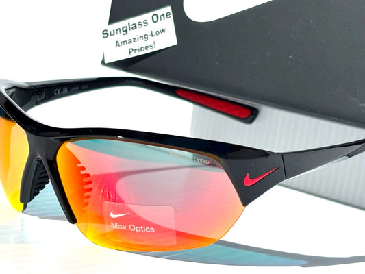 NIKE SKYLON ACE Charcoal Black MAX Optics Red Mirror Lens Sunglass FQ4684 010