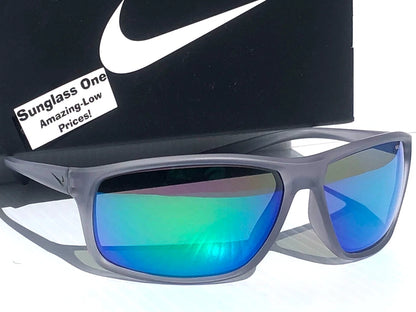 NIKE ADRENALINE Matte Wolf Grey Frame Green Lens Sunglass EV1113 013