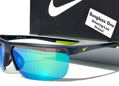 NIKE TEMPEST M Obsidian Bright Cactus Frame Green Mirror Sunglass CW4665 451