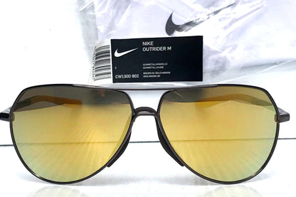 NIKE OUTRIDER M Gunmetal Frame Gold Mirror Lens Sunglass CW1300 902