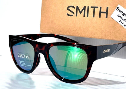 Smith Optics ROCKAWAY Tortoise ChromaPop POLARIZED Green Mirror GLASS Lens Sunglass