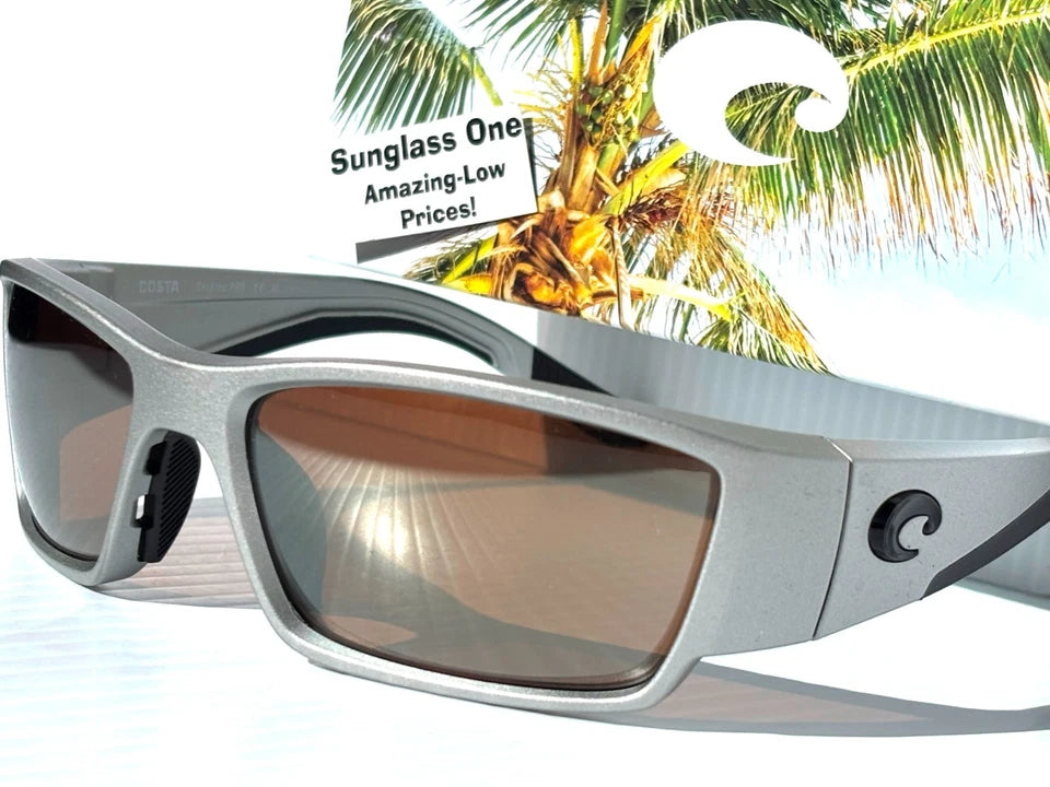 Costa Del Mar CORBINA PRO Silver Metallic POLARIZED Copper 580G GLASS Lens Sunglass 9109-08