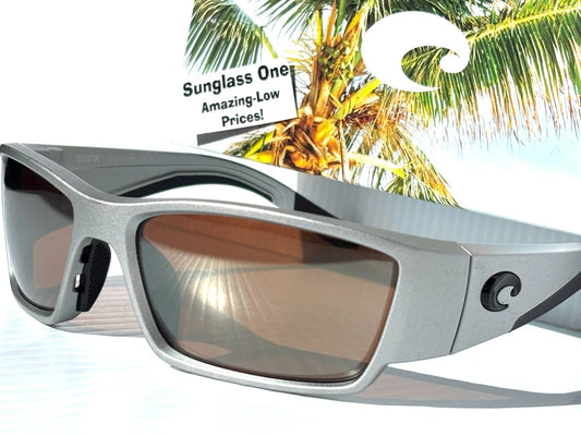 Costa Del Mar CORBINA PRO Silver Metallic POLARIZED Copper 580G GLASS Lens Sunglass 9109-08