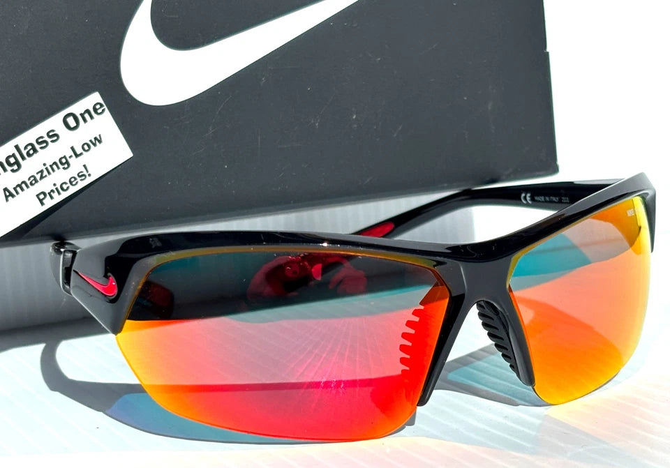 NIKE SKYLON ACE Black MAX Optics Red Mirror Lens Sunglass DV2163 010