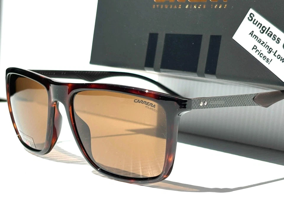 CARRERA Tortoise Carbon Fiber POLARIZED Brown Lens Sunglass 8032/S 086SP